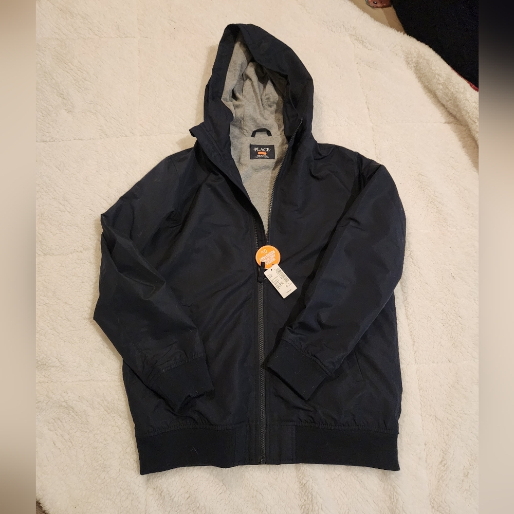 Children's Place New Navy XXL 16 Hooded Windbreaker Jacket NWT